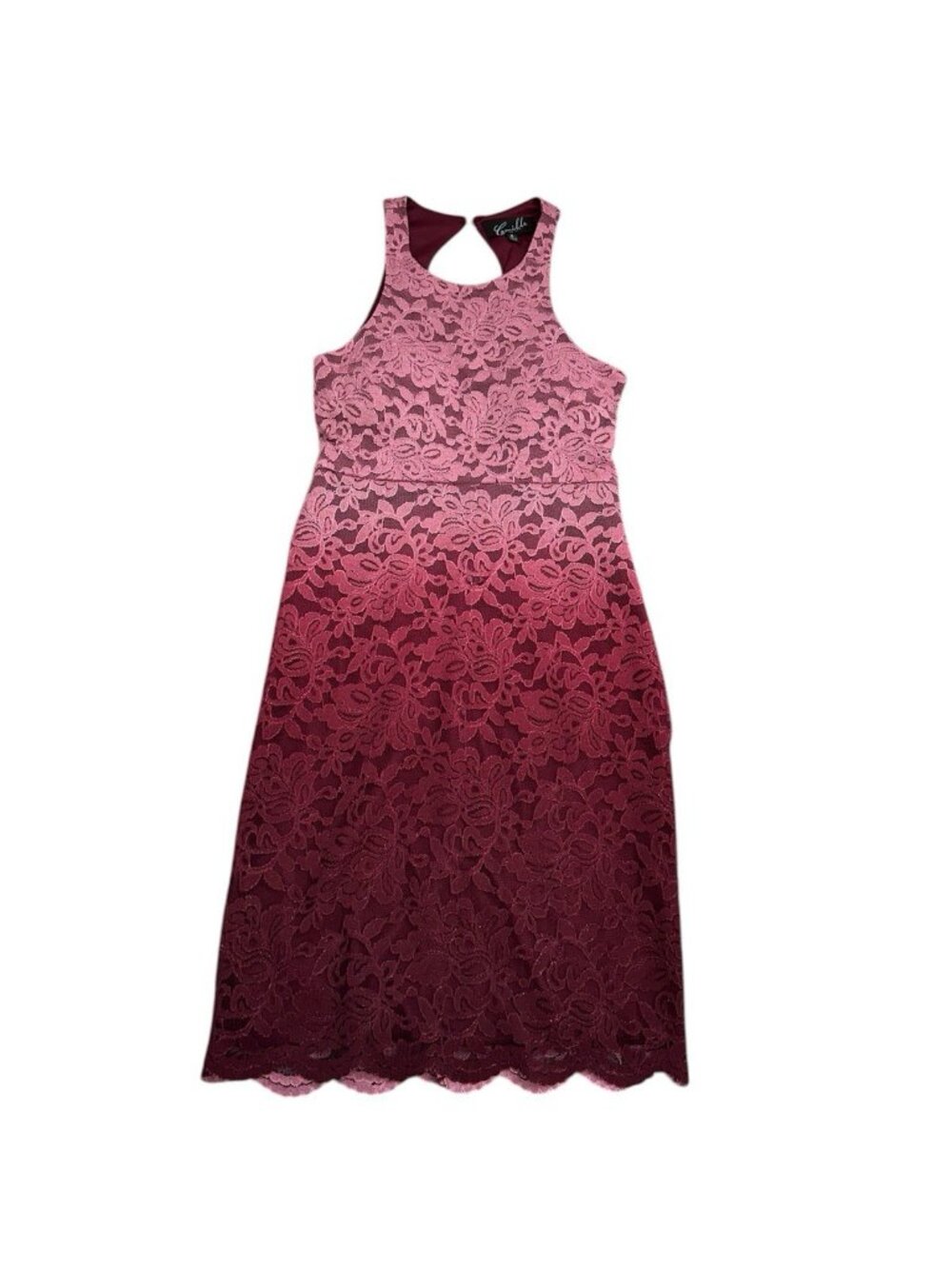 Camille La Vie Floral  Purple Gradient Lace Padded Dress Junior’s Size 8